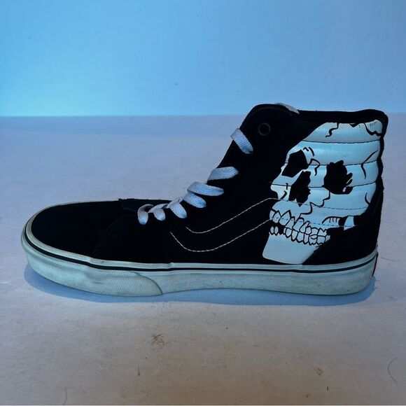 Vans Men's Off the Wall High Top Sneakers Black/White Size 7 Skull Look new! - Picture 4 of 8